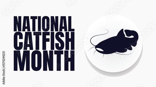 National Catfish Month Designs, Fishing and Seafood Vector Art