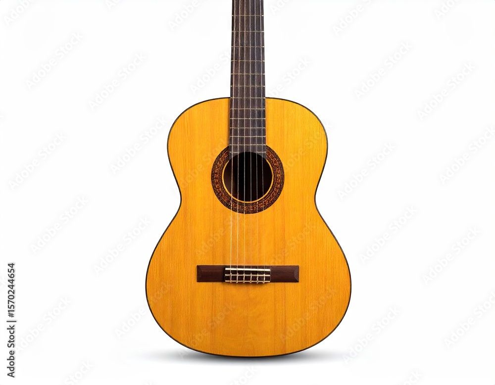 Obraz premium Classical guitar against white background