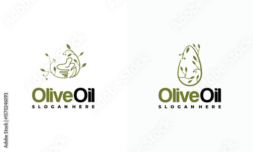 Love Olive Oil Logo designs concept vector