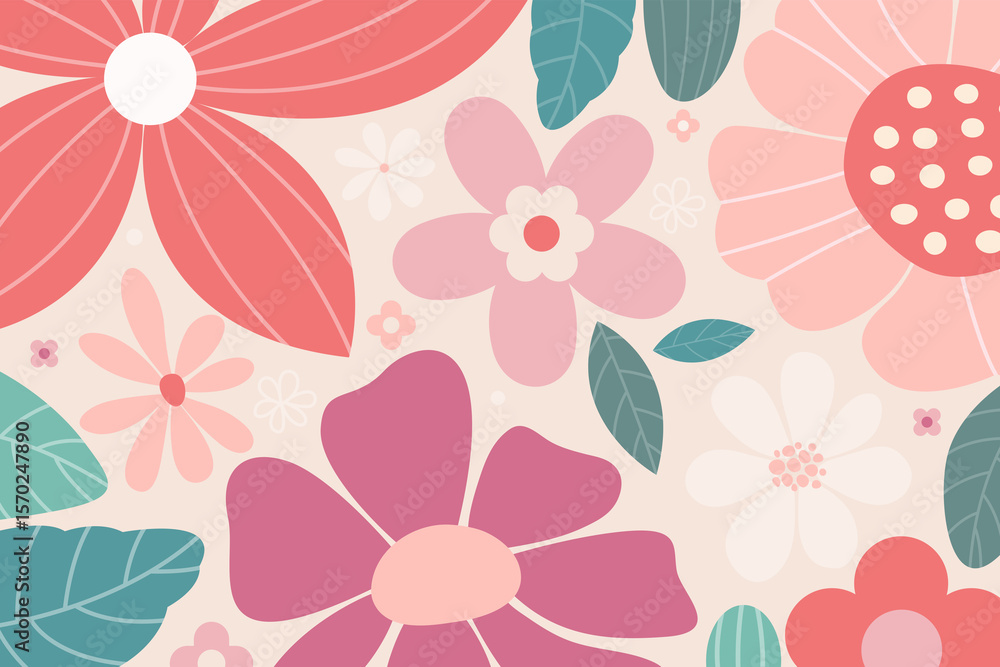 custom made wallpaper toronto digitalFlower background for design. Colorful background with tropical plants.