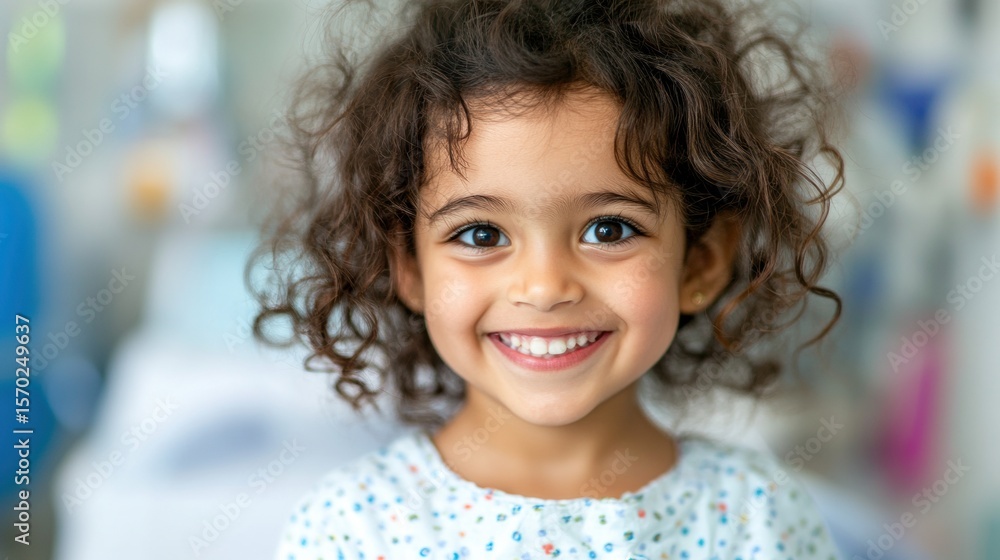 Happy child smiling brightly in a cheerful environment Happy child smiling brightly in a cheerful environment