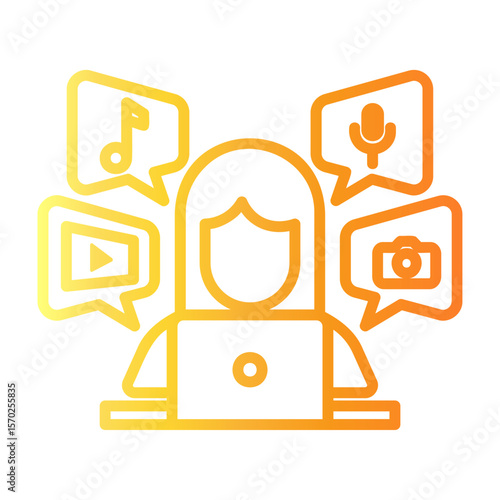 bloggers Line Gradient Icon