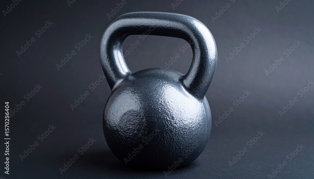 Fototapeta premium Gray Kettlebell On Dark Background
