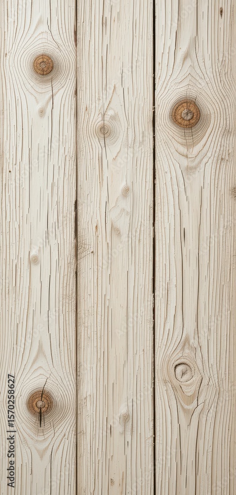 Fototapeta premium Rustic Pale Wood Texture Creamy Finish, Knots, and Uneven Surface
