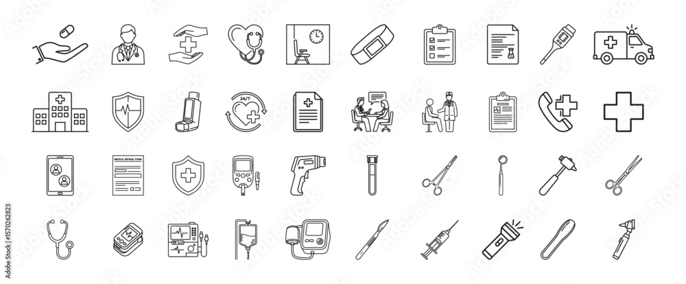 Medical Instruments and Services Icon Set Medical Instruments and Services Icon Set
