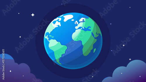 Our Amazing Planet Earth A Colorful Space View Illustration