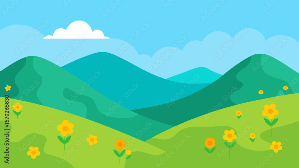 Fototapeta premium summer landscape with mountains