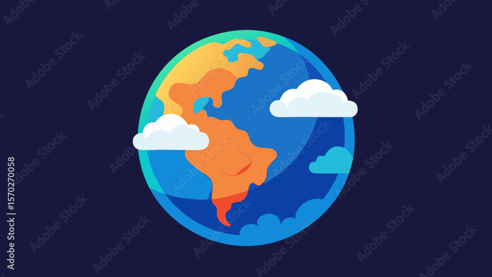 Fototapeta premium Our Planet A Vibrant Illustration of Earth's Beauty and Global Unity