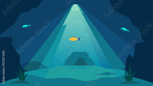 Enigmatic Underwater Cave Sunbeam Illuminates Hidden Ocean Depths
