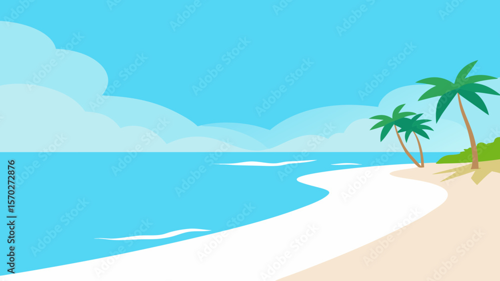 Fototapeta premium tropical beach with palm trees