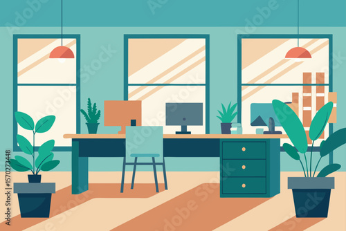 Modern home interior design featuring a dining room with wood furniture, contemporary chairs, and ample natural light from a large window