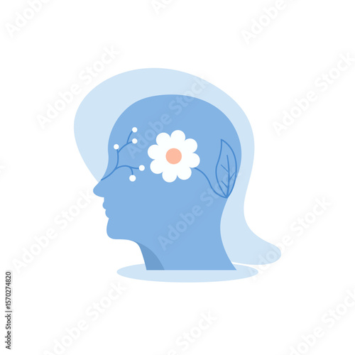 Mental health illustration. mental disorder fight against stress, depression, emotional burnout and other psychological problems. Psychotherapy concept. Vector illustration