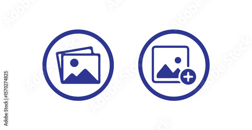 Add photo icon, flat, camera icon with plus, add picture button, Photo icon, vector illustration  eps 10.