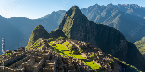 Bild auf Leinwand Machu Picchu Inca ruin panorama, Machu Picchu Historical Sanctuary, Cusco, Peru