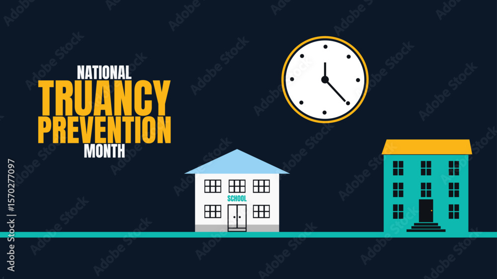 Αυτοκόλλητο National Truancy Prevention Month Designs, Education and Attendance Awareness Gr