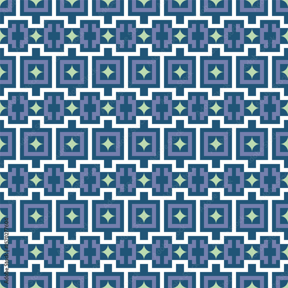 Naklejka premium Geometric Repeating Box Star Abstract Design Seamless Tileable Pattern