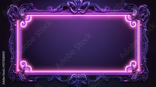 Ornate frame with neon glow