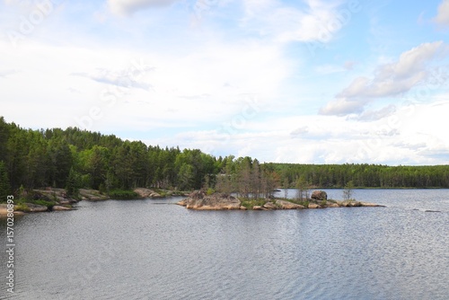 Wallpaper Mural a lake with rocky islands and pine forest Torontodigital.ca