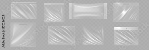 Big Set Of Transparent Empty Plastic Packaging. EPS10 Vector