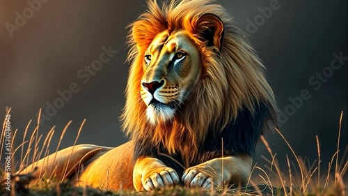 Majestic Lion at Golden Hour
