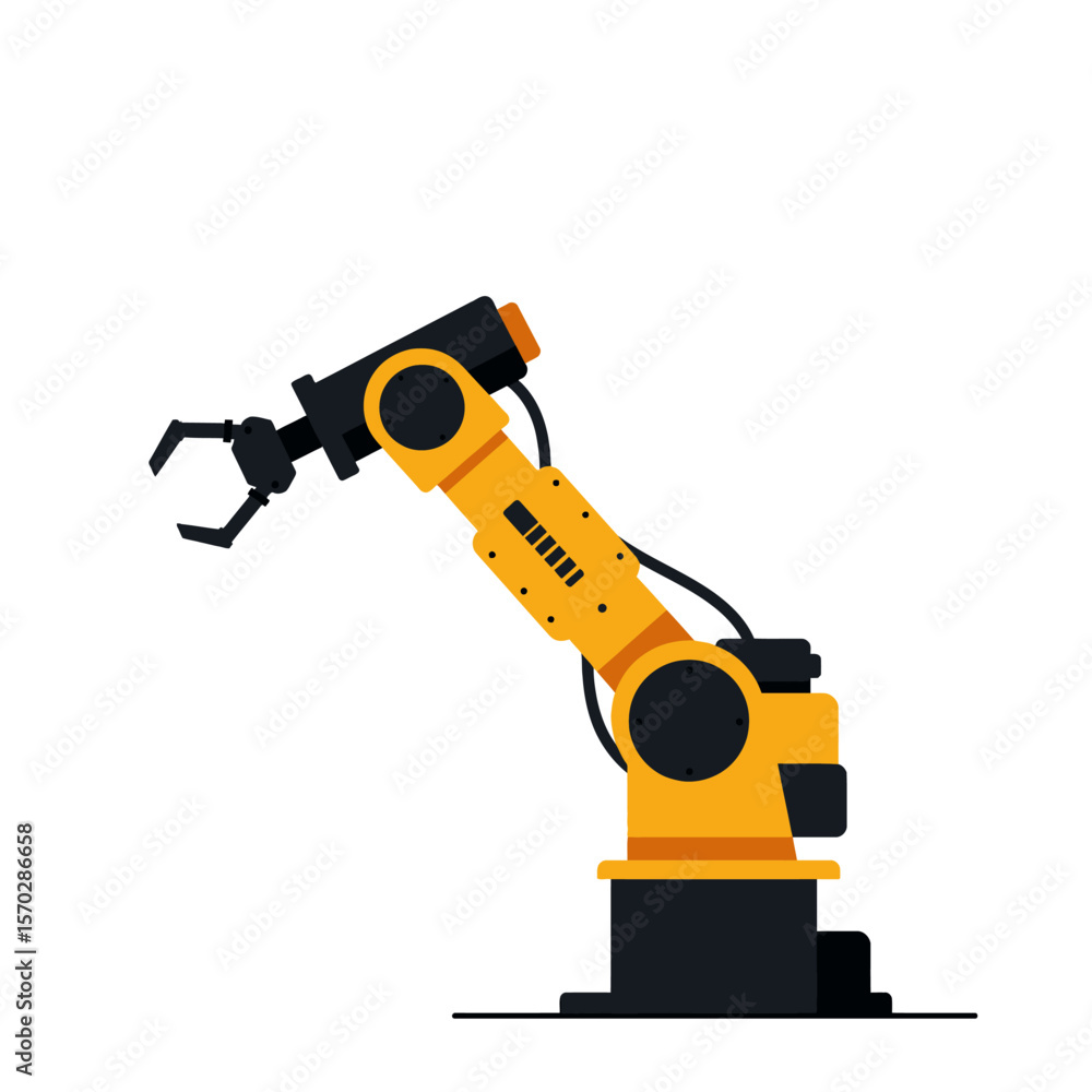 Fototapeta premium Industrial Robot Arm Illustration::Automated Manufacturing and Engineering Concept