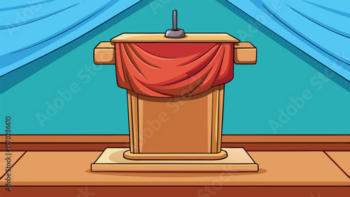 Clay Podium with Soft Draped Fabric Background Vector.