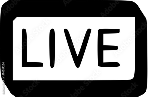Simple Black "LIVE" Text Box Icon