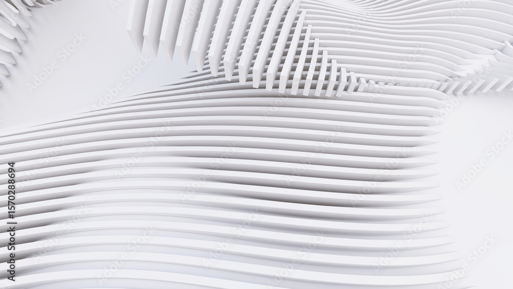 Fototapeta premium Abstract Curved Shapes. White Circular Background.