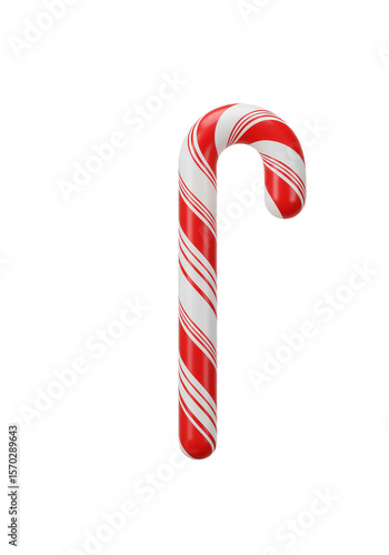 3D Festive Candy Cane Holiday Sweetness on Transparent Background