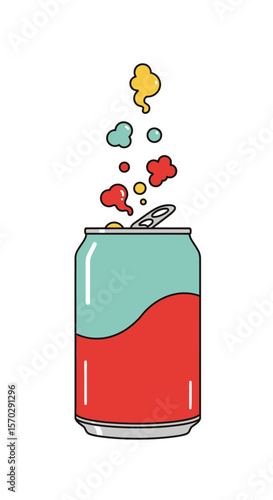 Colorful Vapor Bursting from Open Soda Can