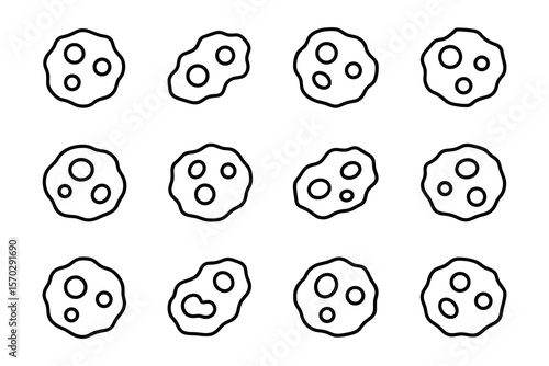 Abstract Round Shapes with Circles Inside Organic Cell Structure Design