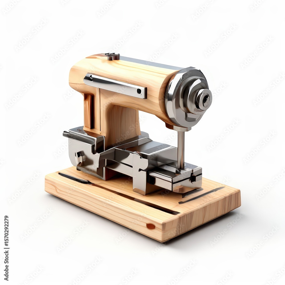 Fototapeta premium an AI Image Generator, Wooden and Metal Lathe for Precision Crafting