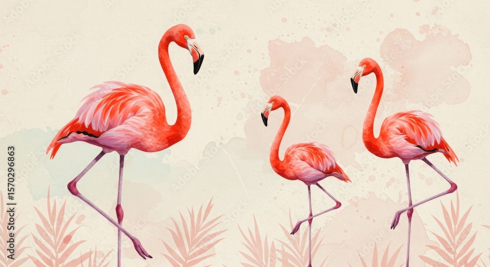 Obraz premium pink flamingo in the water