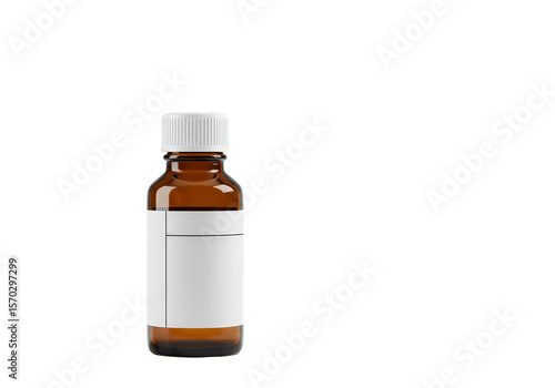 Amber Glass Medicine Bottle Pill Prescription Pharmacy Isolated