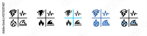 Disaster Icon Pack Multistyle Illustration