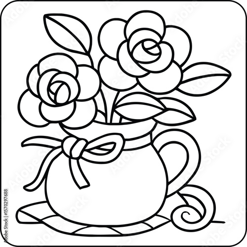 Flower Vase with Ribbon