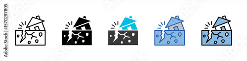 Earthquake Icon Pack Multistyle Illustration