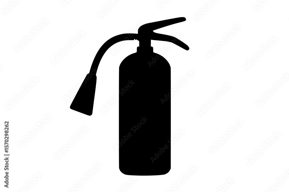 Obraz premium Silhouette of a Fire Extinguisher in Black on White Background