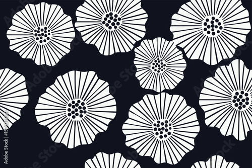 Abstract floral seamless pattern, suitable for fashion design, decoration, fabric, wallpaper and printing on purple-gray background