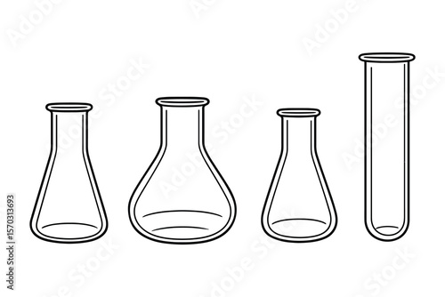 Laboratory Flasks and Test Tube Collection for Scientific Experimentation