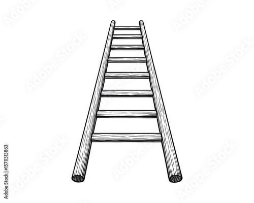 Ladder Hand Drawn Illustration for Ascent or Access to Higher Levels