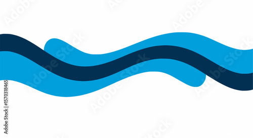 Free Download A striking blue wavy banner design with a darker blue stripe, adding depth and a modern aesthetic to your visuals. - GFXLoad