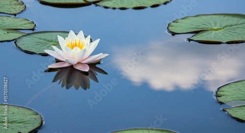 water lily in the pond
