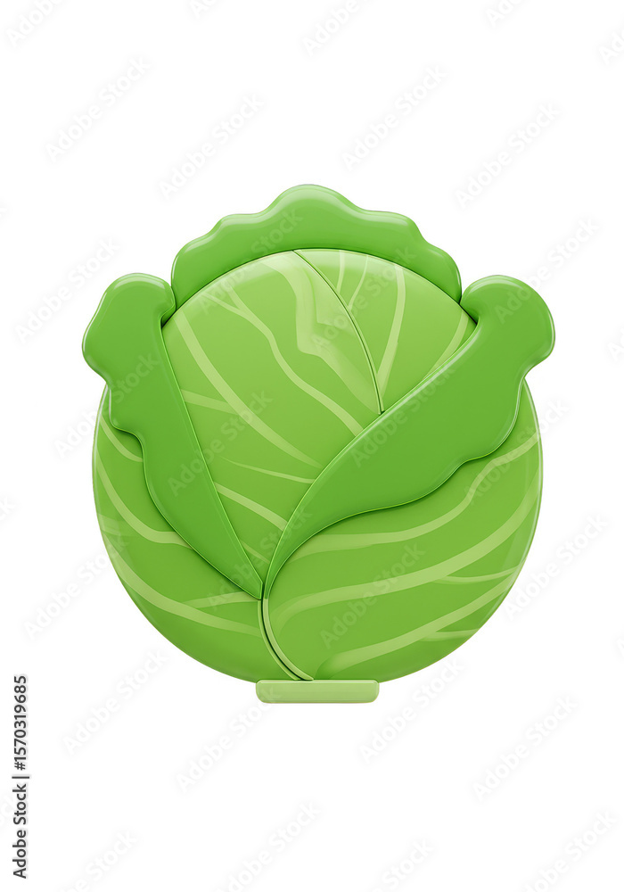 Obraz premium Illustration of Fresh Green Cabbage Isolated on Transparent Background