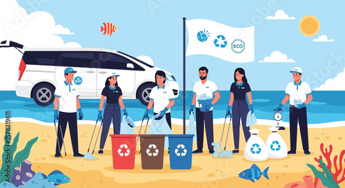 Coastal Cleanup Crew Promoting Sustainability Through Beach Cleanups
