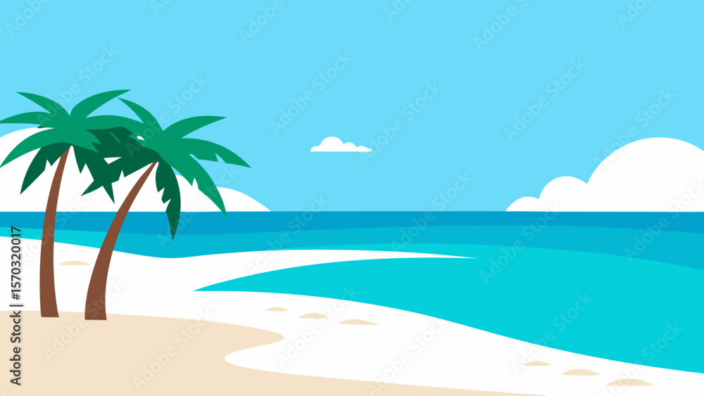 Obraz premium tropical beach with palm trees