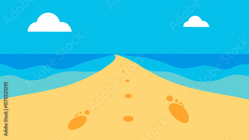 vector illustration of a beach