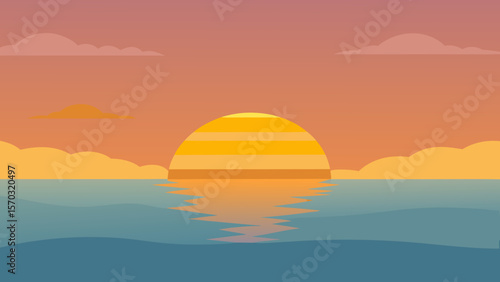 sunset over the sea