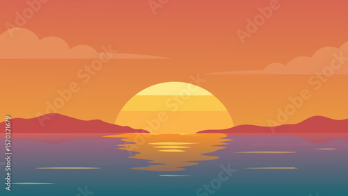 sunset in the mountains