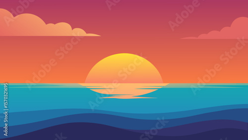 sunset on the sea